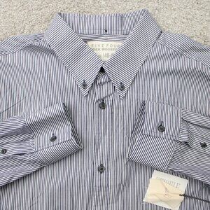 Five Four Nick Wooster Larsen Shirt NWT Mens Large (40-42) Blue/White L/S Cotton